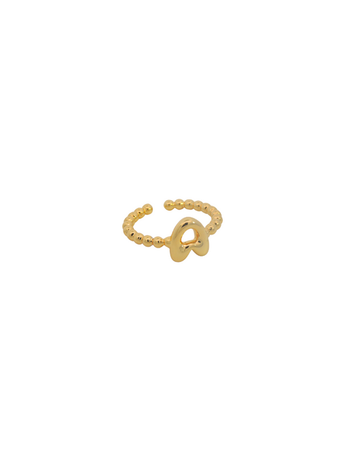 Anillo Dorado Inicial Bubble