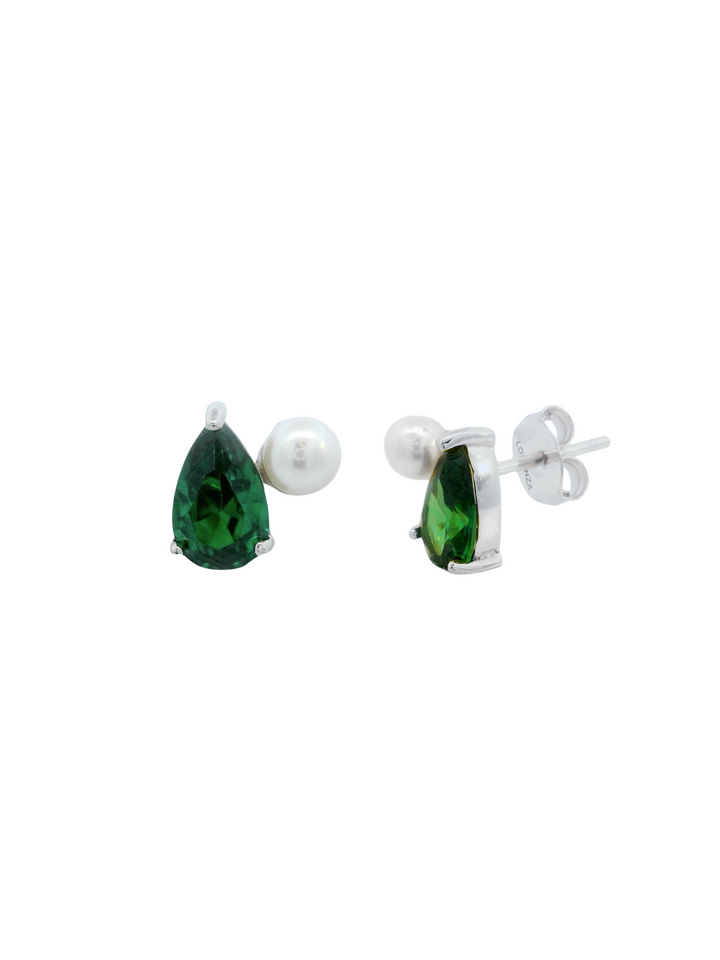 Par Arete Gota Verde Con Perlita