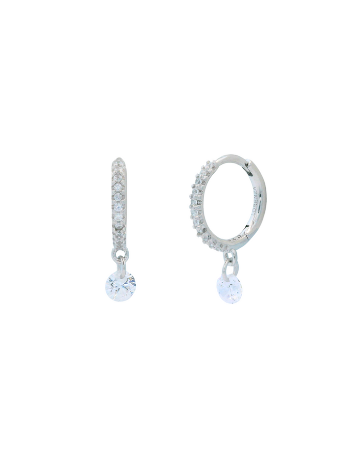 Arracada Con Mini Zirconia Colgante