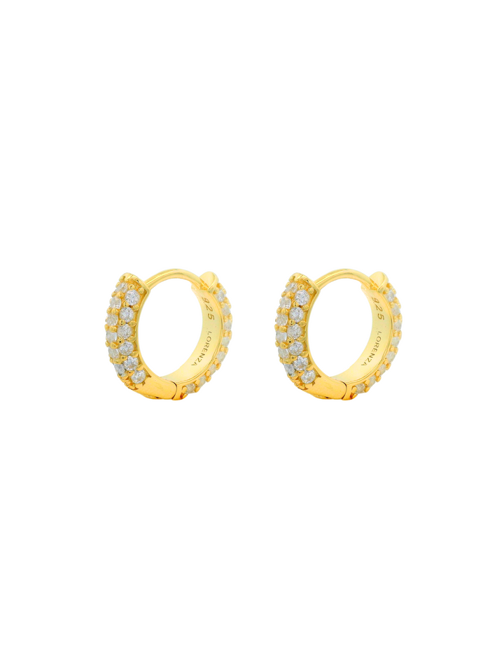 Par Mini Arracada Gruesa Con Zirconias 11 mm
