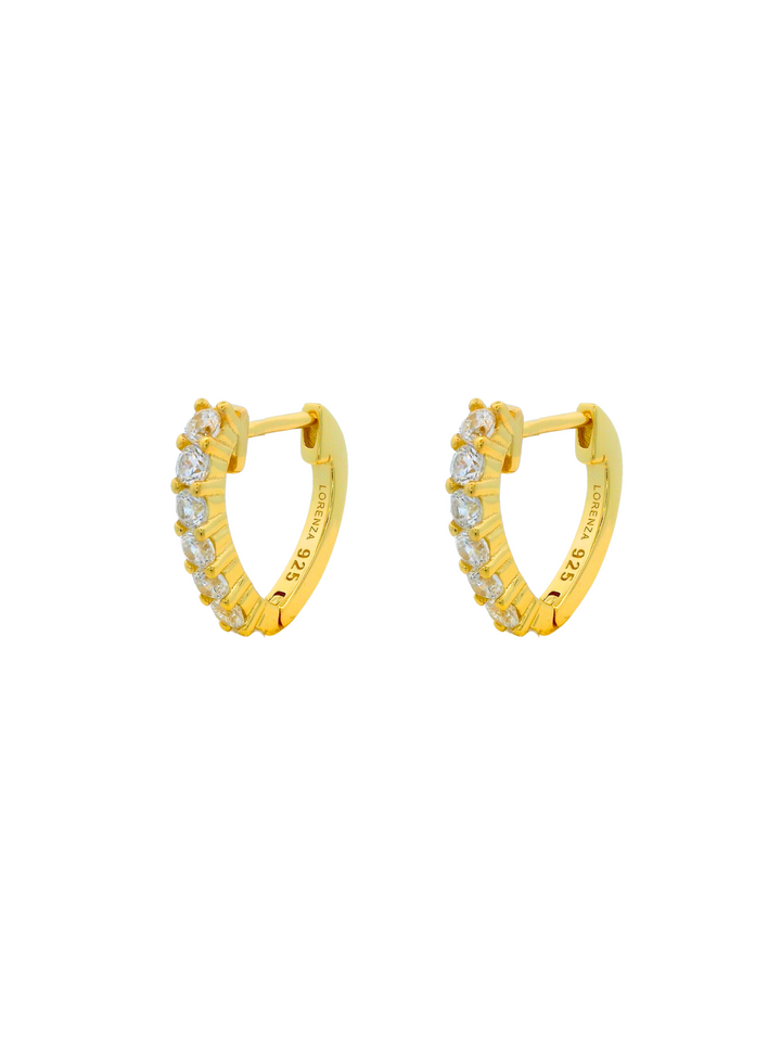 Par Arracada Forma "V" Con Zirconias