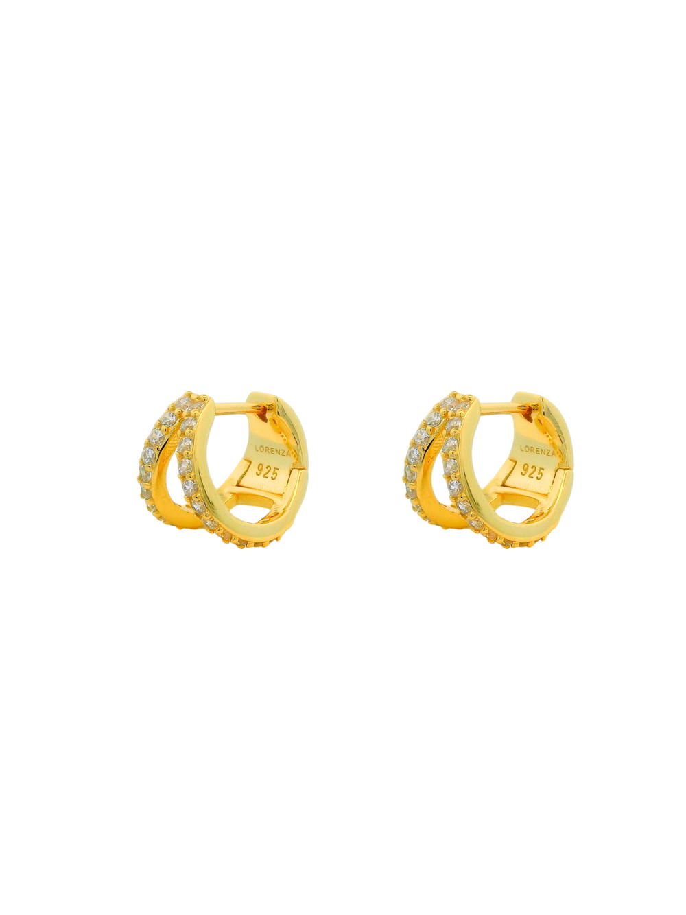 Par Arracada Doble Linea Con Zirconias