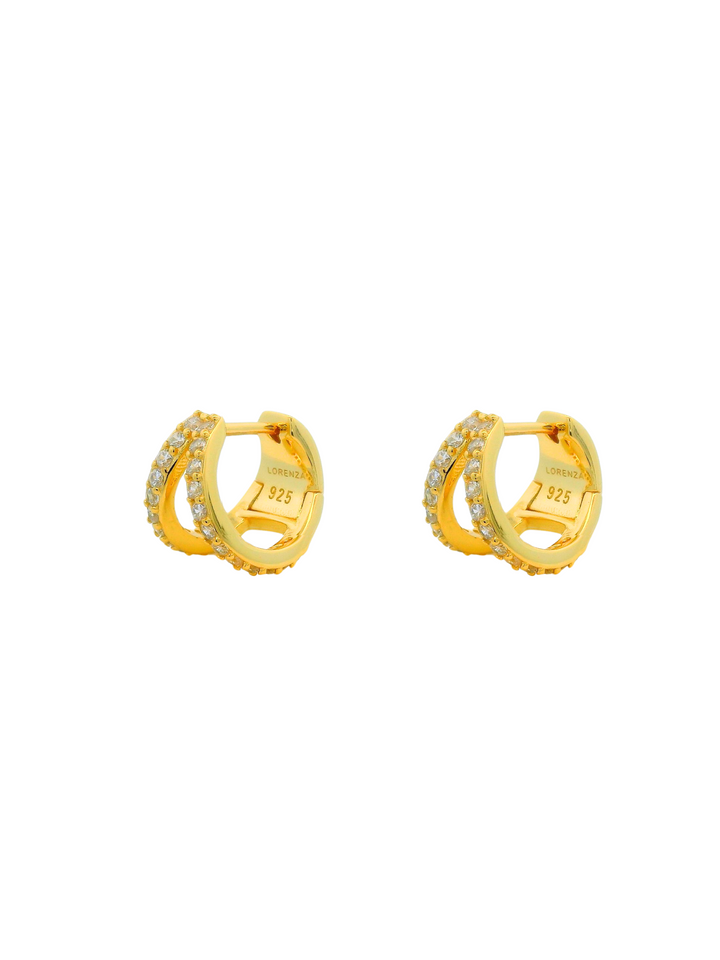 Par Arracada Doble Linea Con Zirconias
