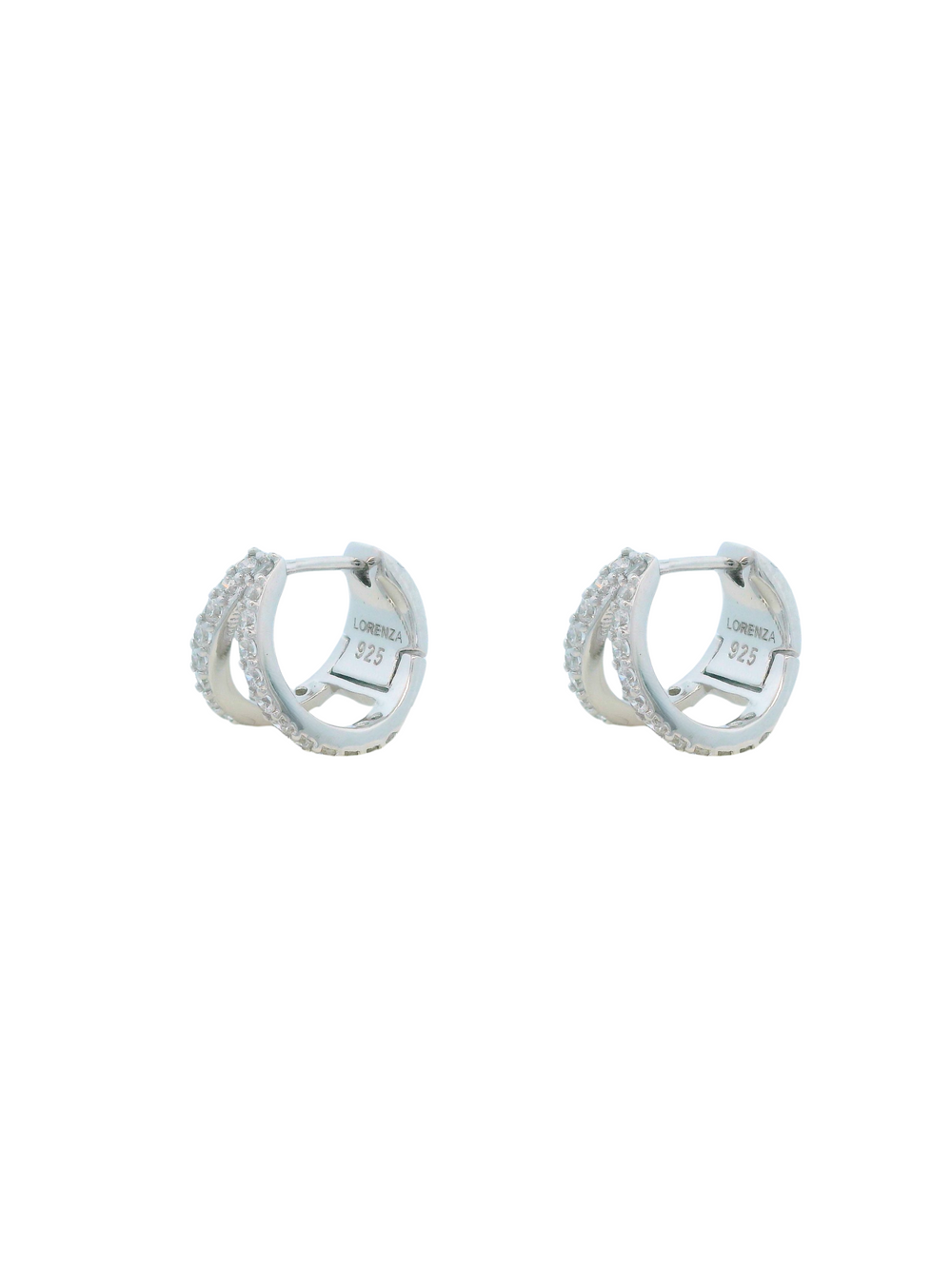Par Arracada Doble Linea Con Zirconias