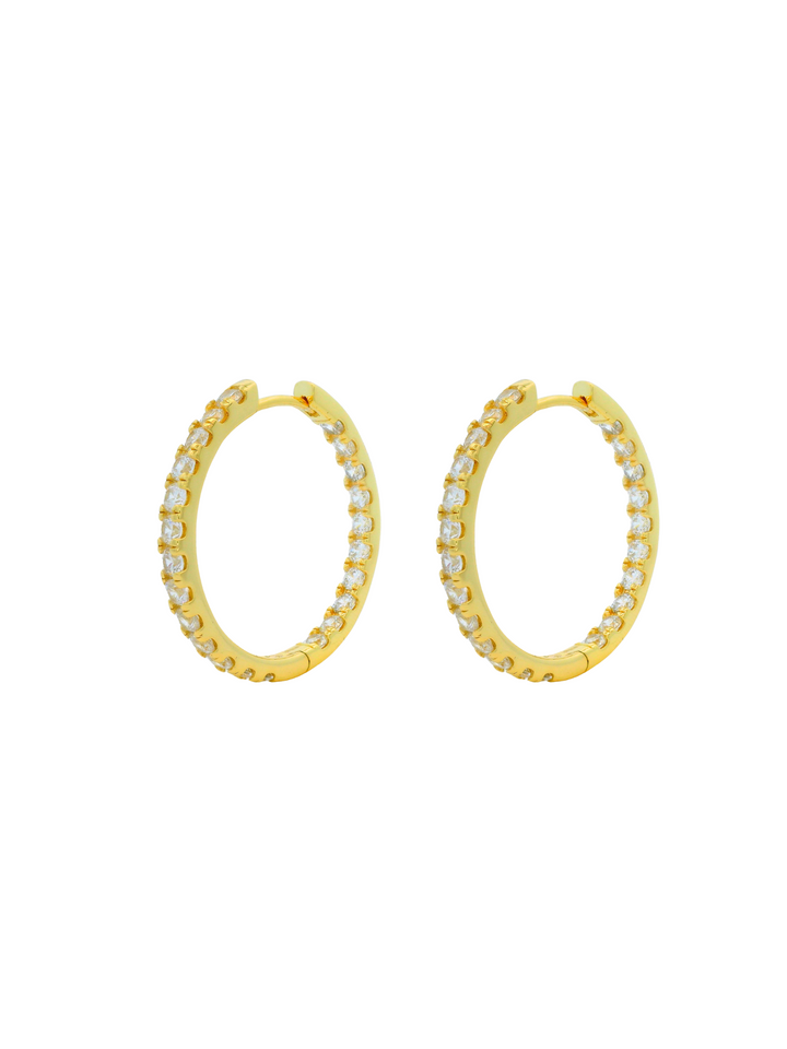 Par Arracada 30 mm Con Zirconias Interiores