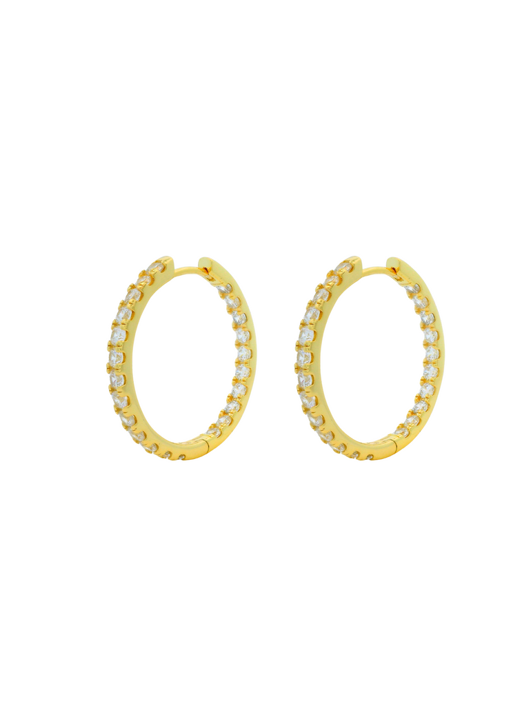 Par Arracada 30 mm Con Zirconias Interiores