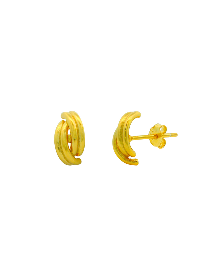 Par Arete Doble Linea Cruzada
