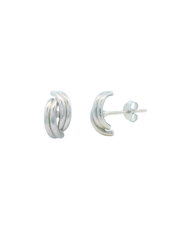 Par Arete Doble Linea Cruzada