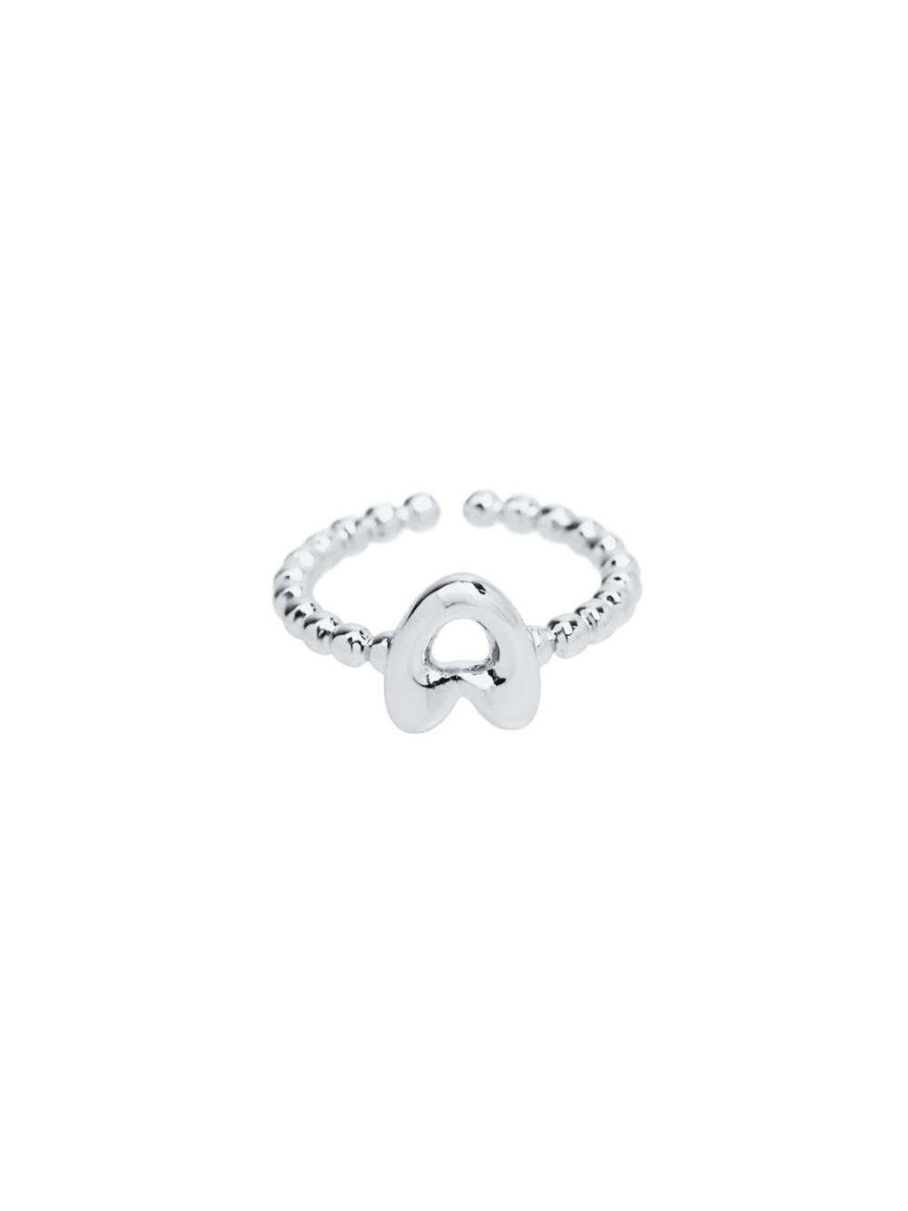 Anillo Plateado Inicial Bubble