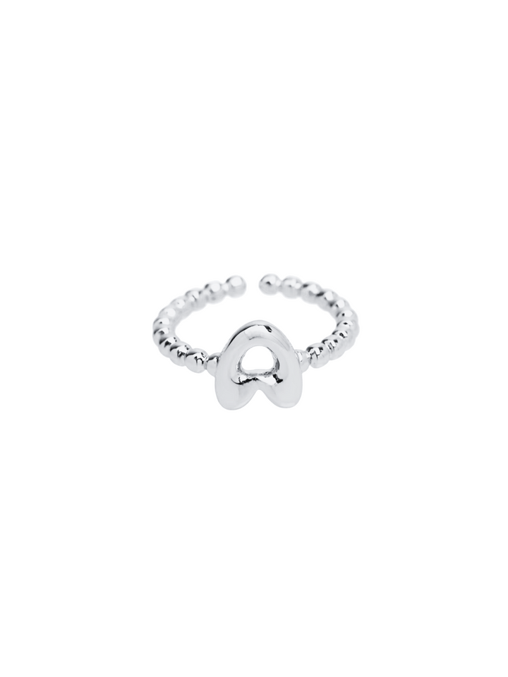 Anillo Plateado Inicial Bubble