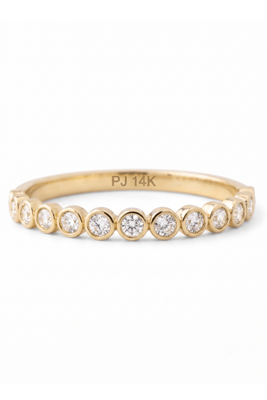 Anillo Churumbela Zirconias Redondas Oro 14k
