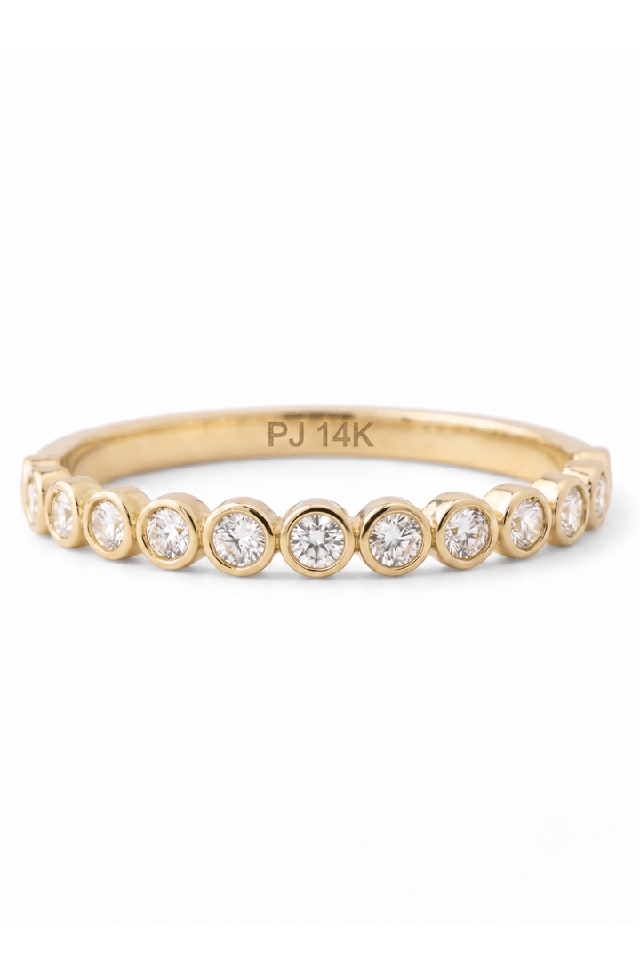 Anillo Churumbela Zirconias Redondas Oro 14k