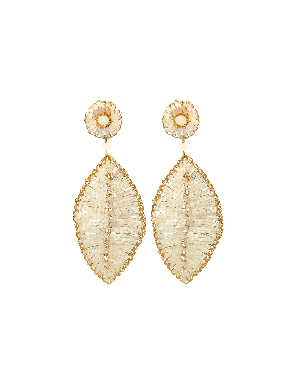 Par Aretes Hoja Dorada