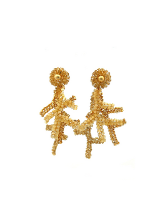 Par Aretes Largos Dorados