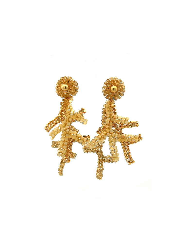 Par Aretes Largos Dorados