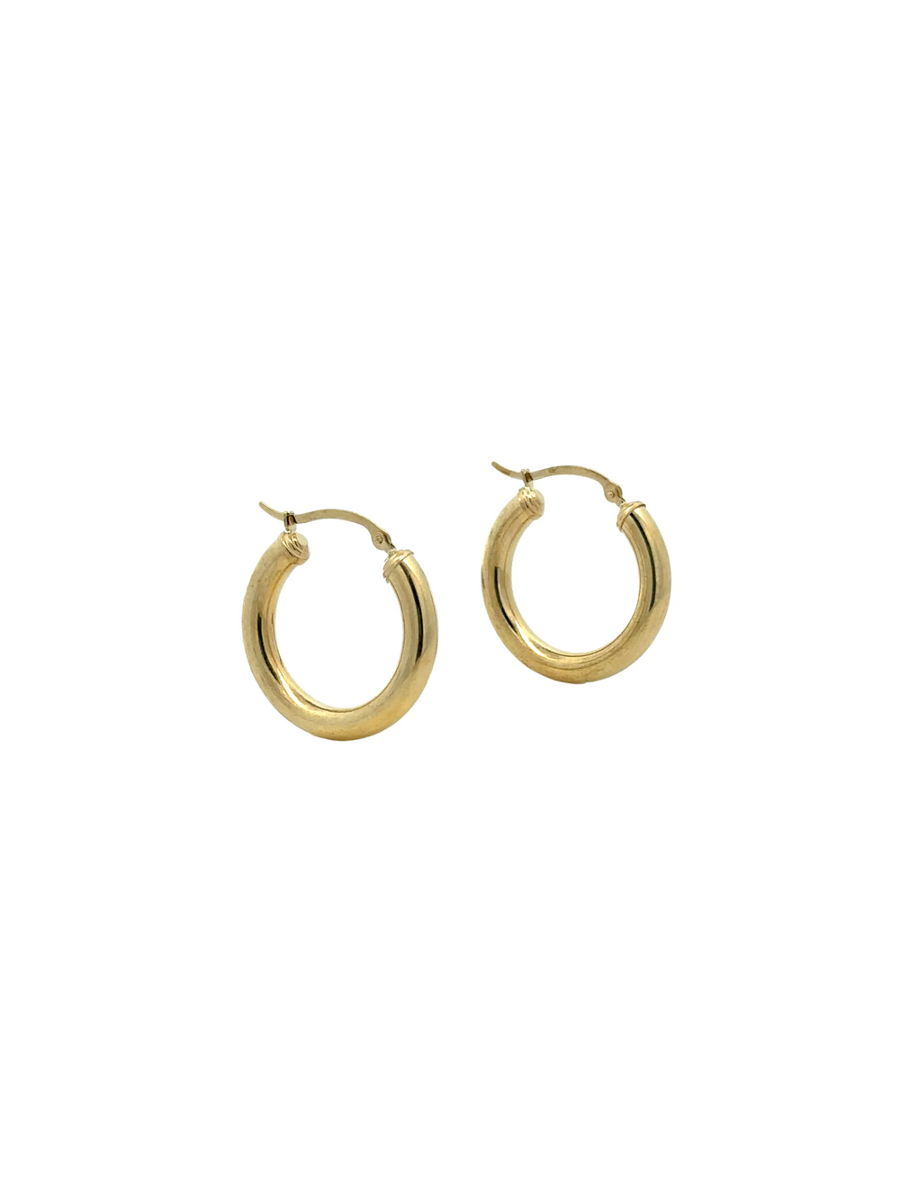 Par Arracada Lisa Dorada 19 mm Oro 10k