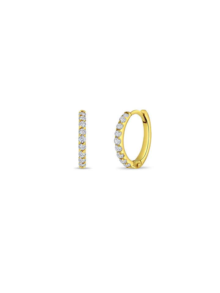 Arracada Zirconias Oro 14k 8 mm