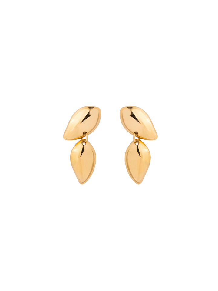 Par Arete Doble Hoja Lisa