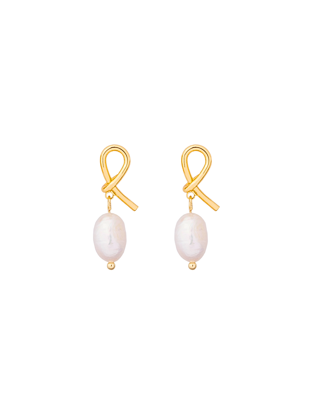 Par Arete Nudo Abierto Con Perla