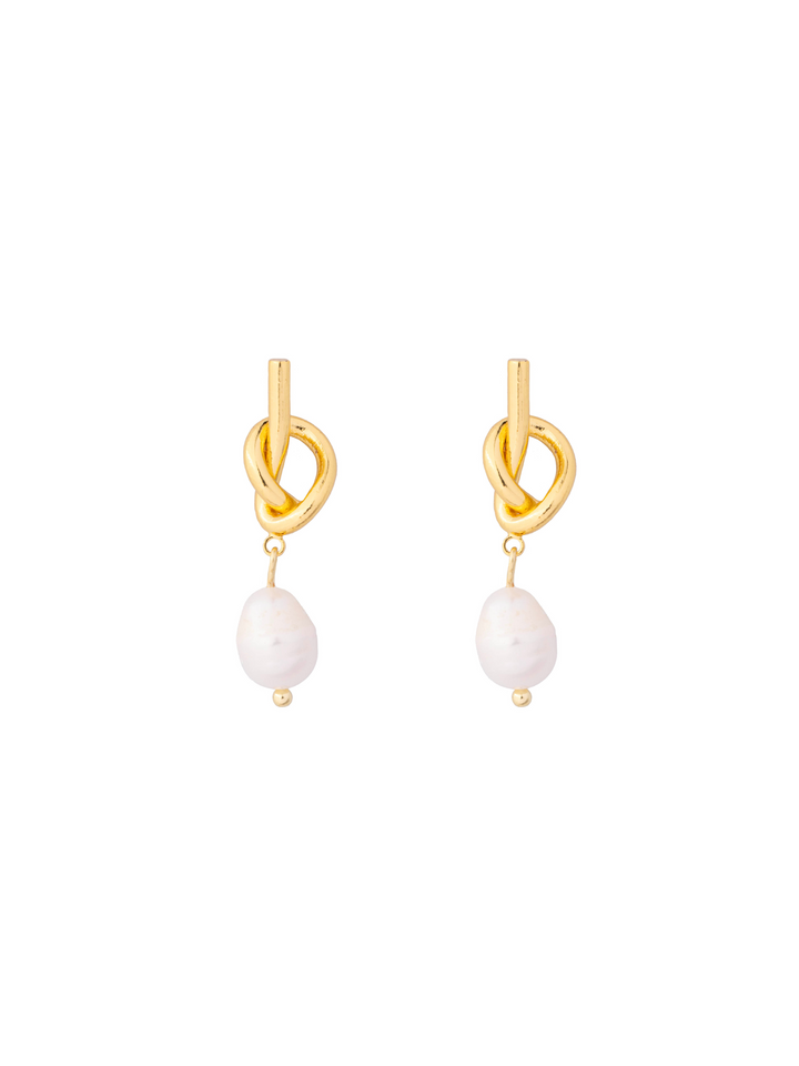 Par Arete Nudo Con Perla