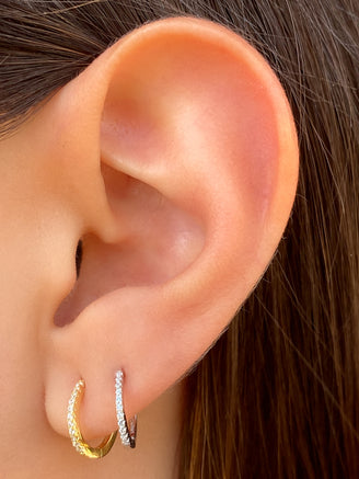 Arracada Con Zirconias 12 mm