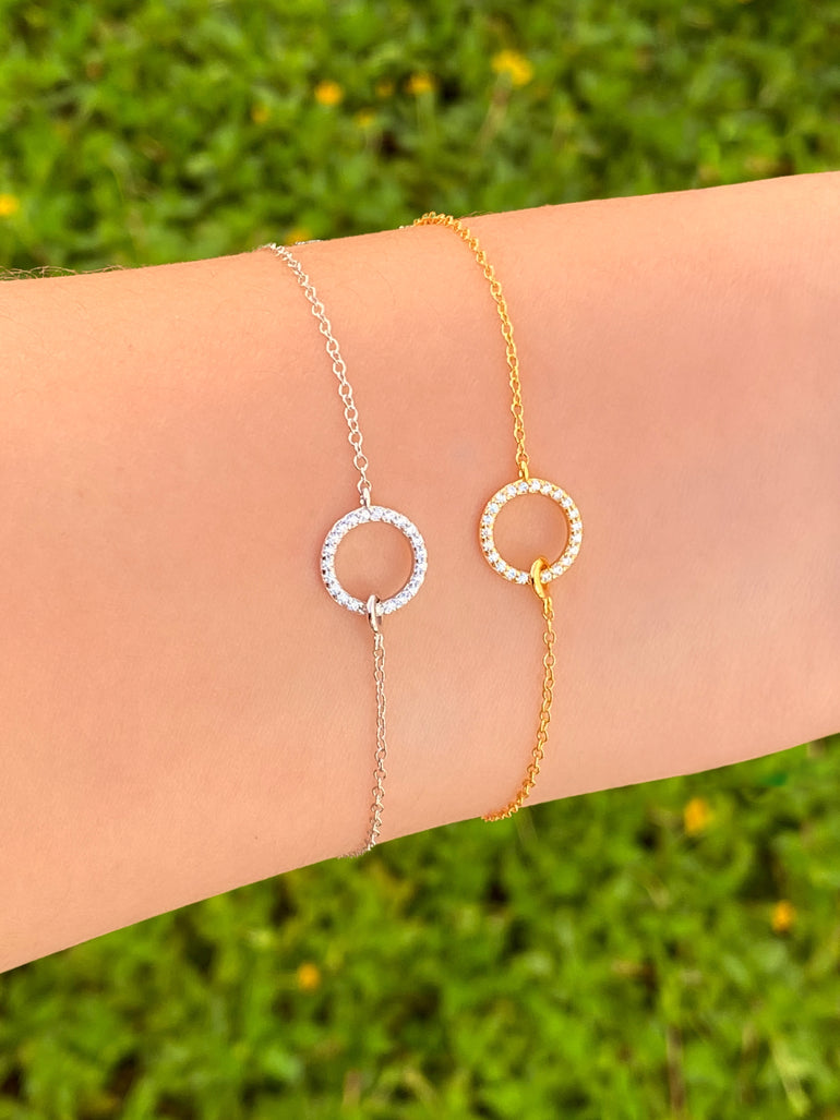 Pulsera Contorno Circulo Con Zirconias