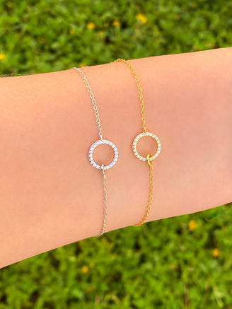 Pulsera Contorno Circulo Con Zirconias