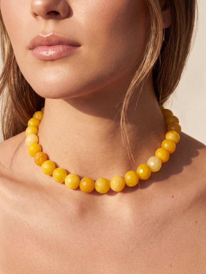 Choker Bolitas Piedra Natural 12 mm