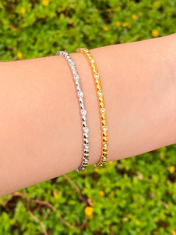 Brazalete Bolitas y Zirconias Intercalados