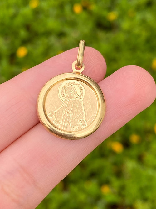 Dije Medalla Virgen Oro 14k