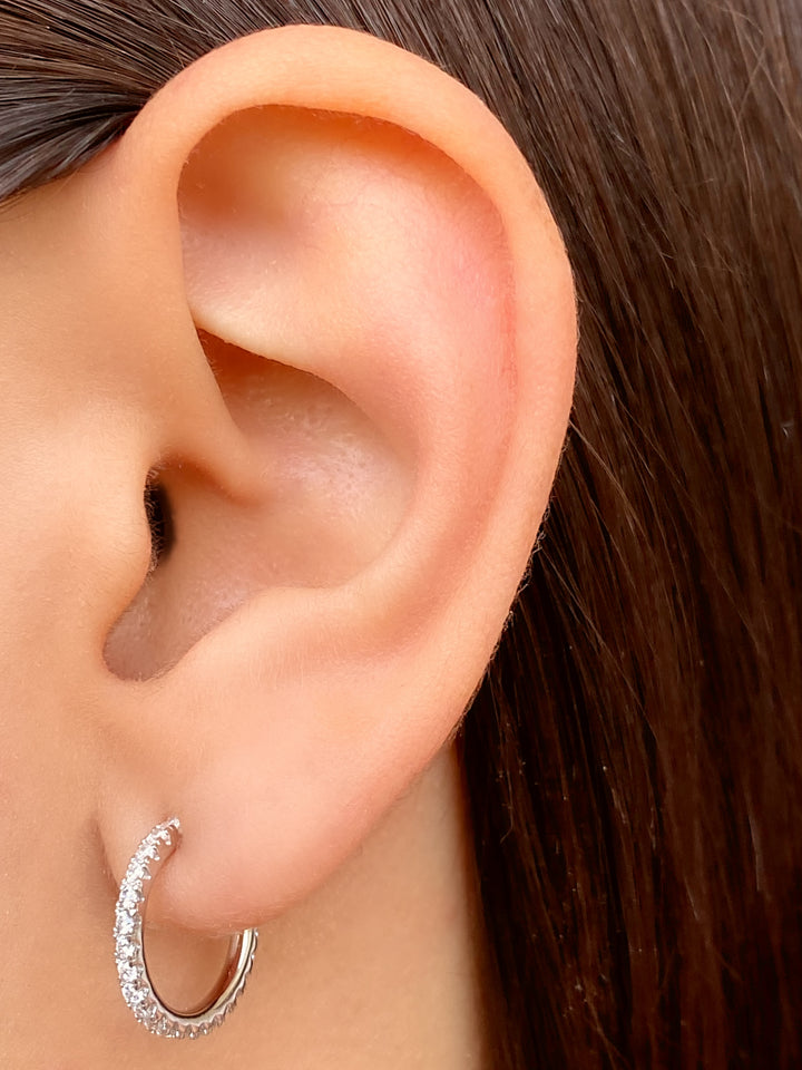 Par Semi Arracada Zirconias 15 mm