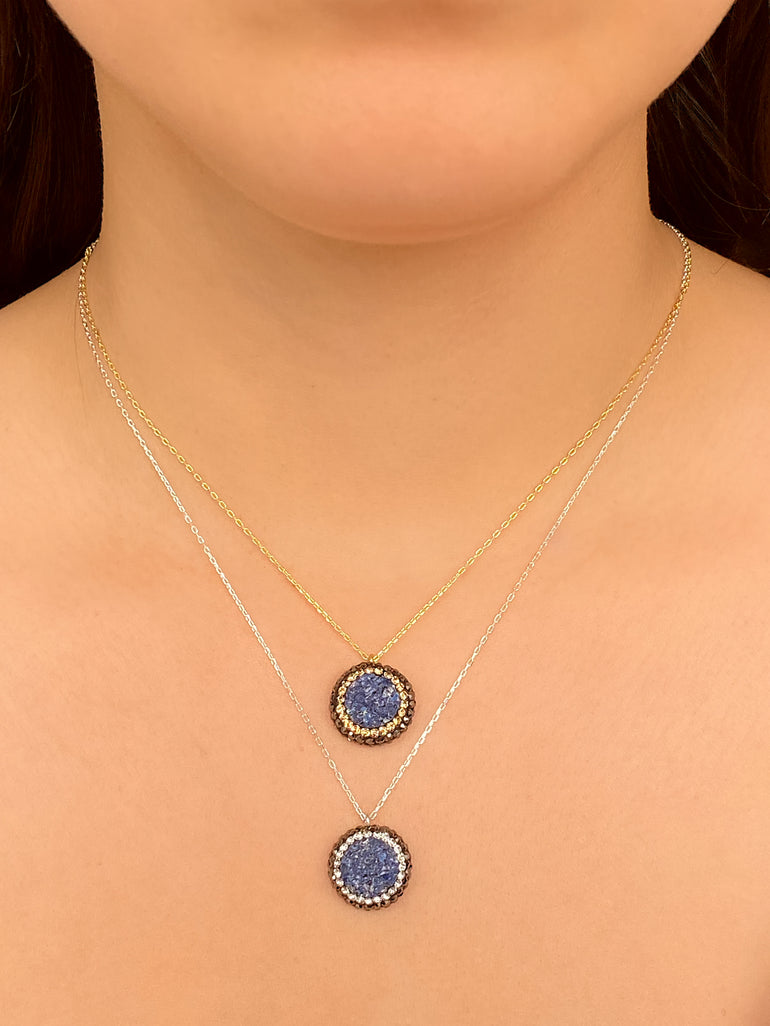 Collar Con Dije Calcita Azul
