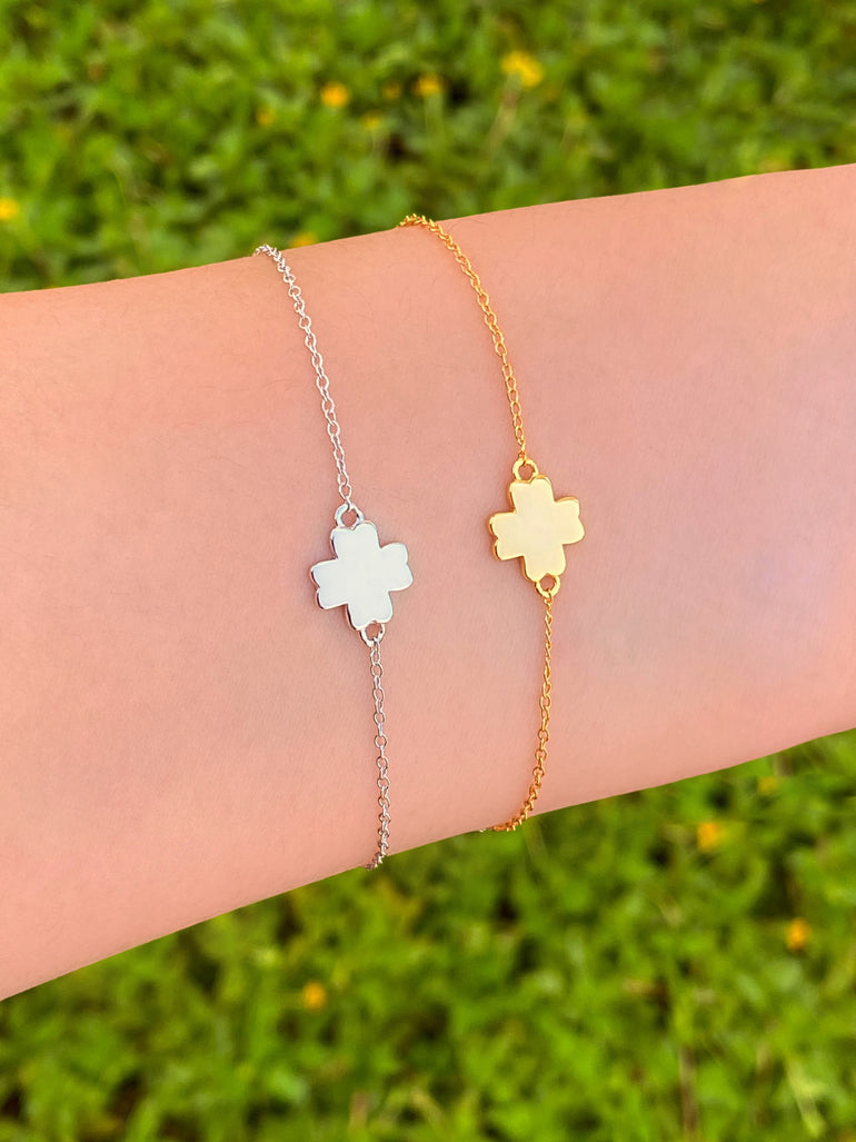 Pulsera Con Trebol Cuatro Hojas Liso