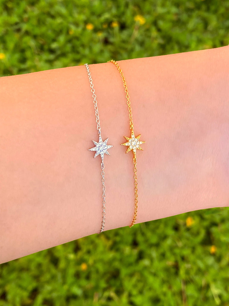 Pulsera Con Estrella Del Norte Zirconias