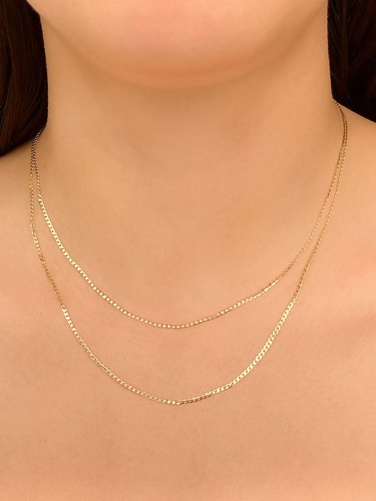 Cadena Eslabon Planchado Oro 14k