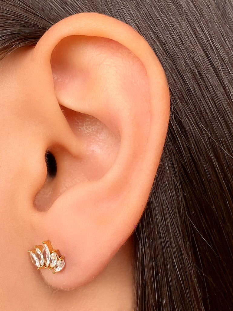 Par Arete Ala Cinco Zirconias