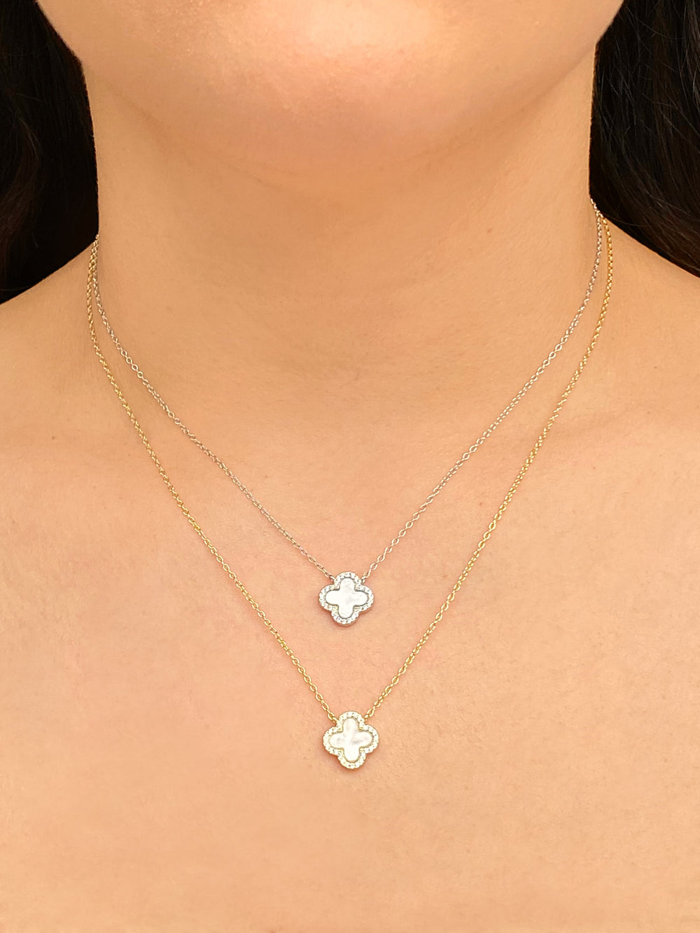 Collar Trebol Madre Perla