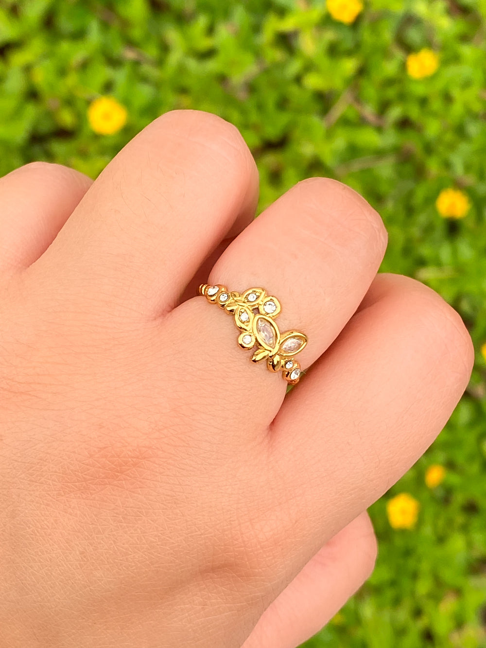 Anillo Ajustable Con Mariposas