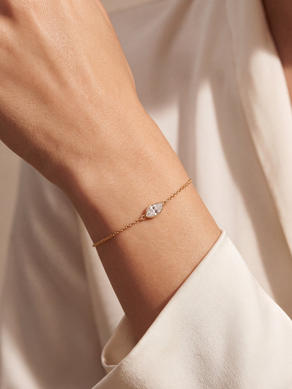 Pulsera Diamante Lab-Grown Solitario Corte Marquesa 0.7 Ct