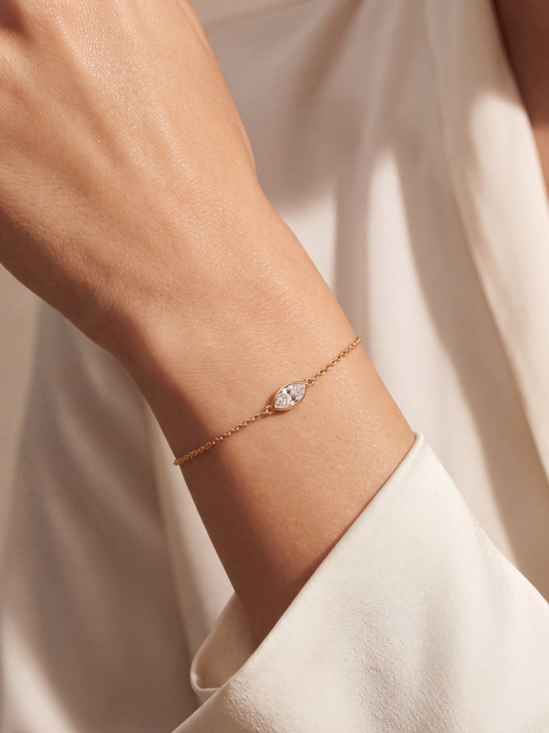 Pulsera Diamante Lab-Grown Solitario Corte Marquesa 0.7 Ct