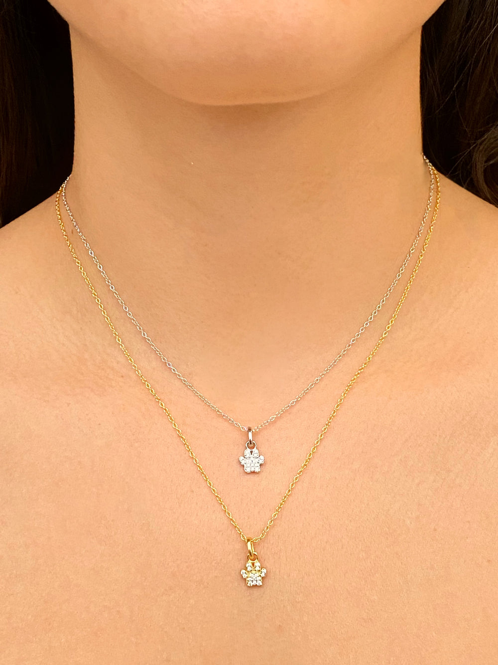 Collar Dije Huella Zirconias