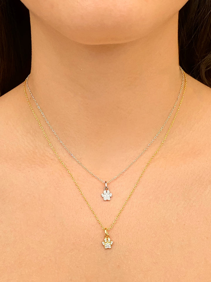 Collar Dije Huella Zirconias