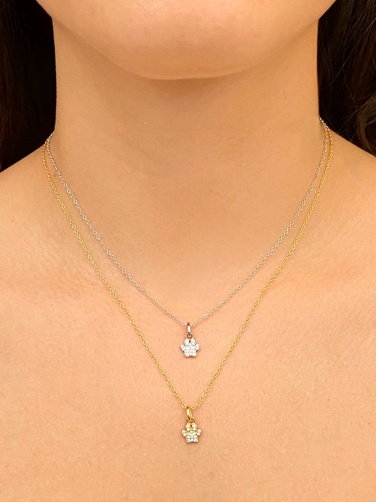 Collar Dije Huella Zirconias