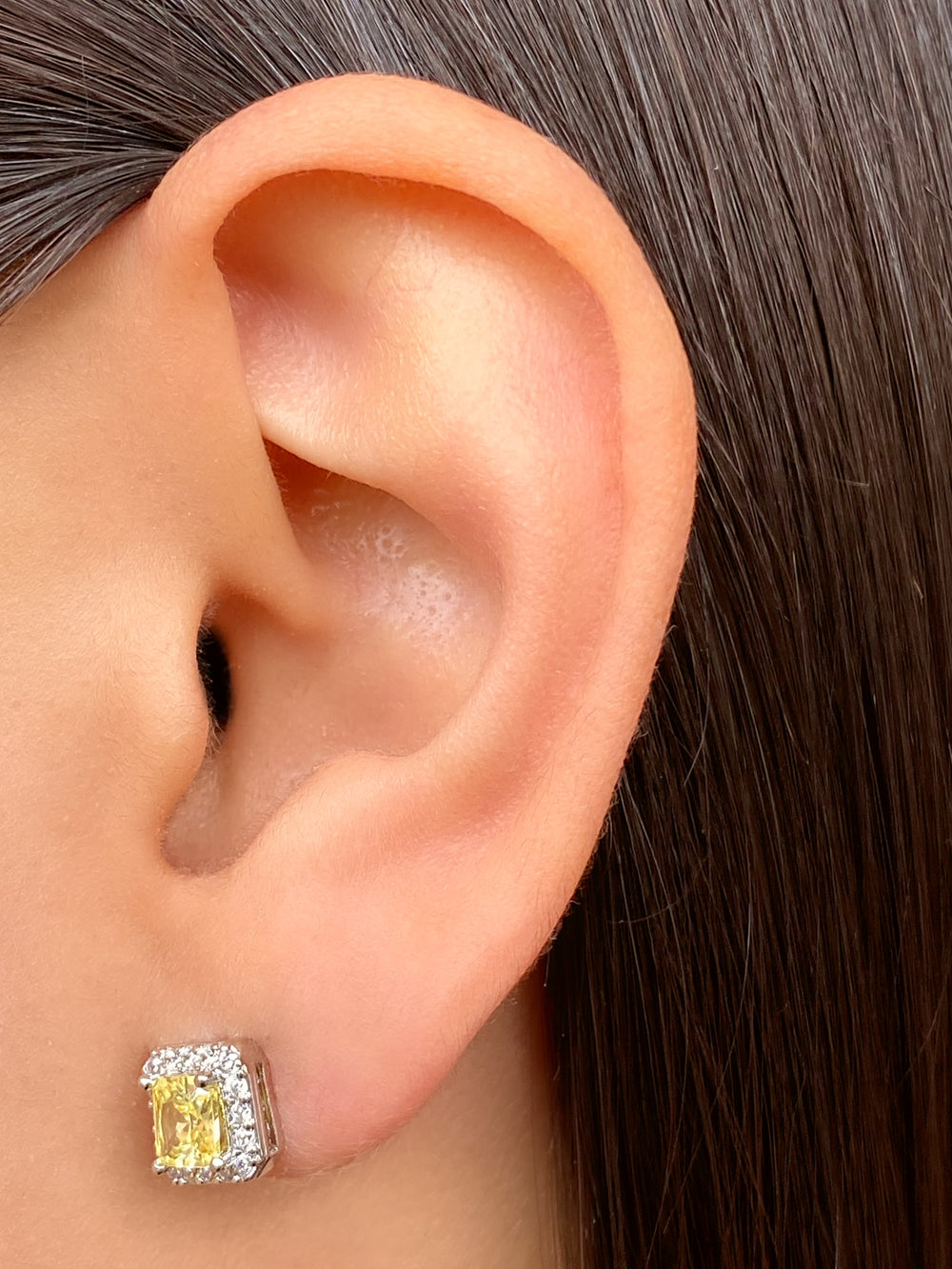 Par Arete Cuadrado Con Zirconias