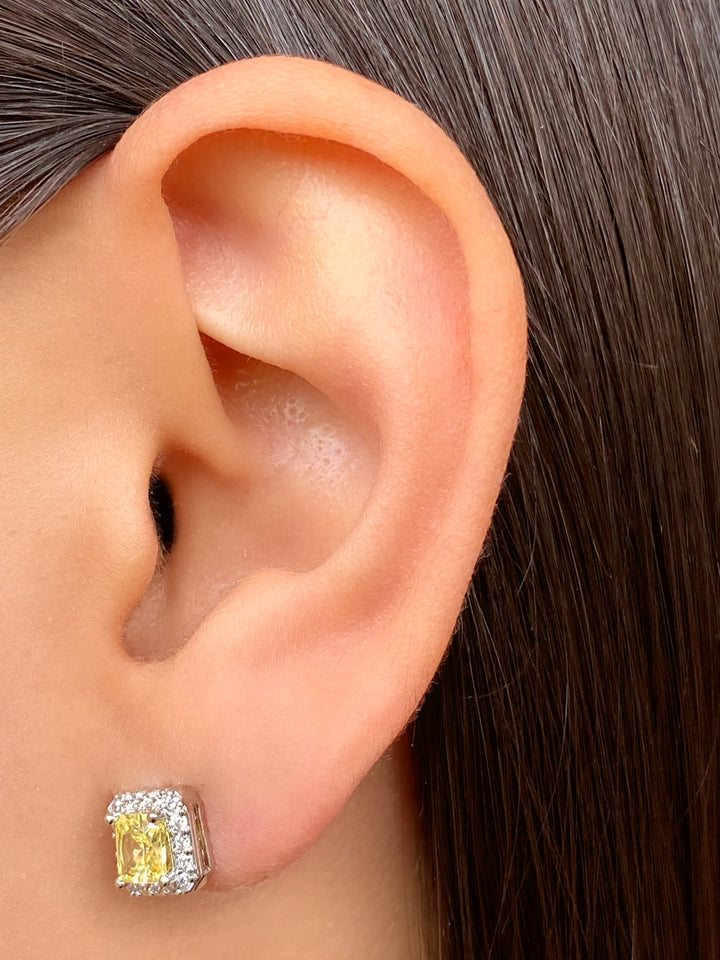 Par Arete Cuadrado Con Zirconias