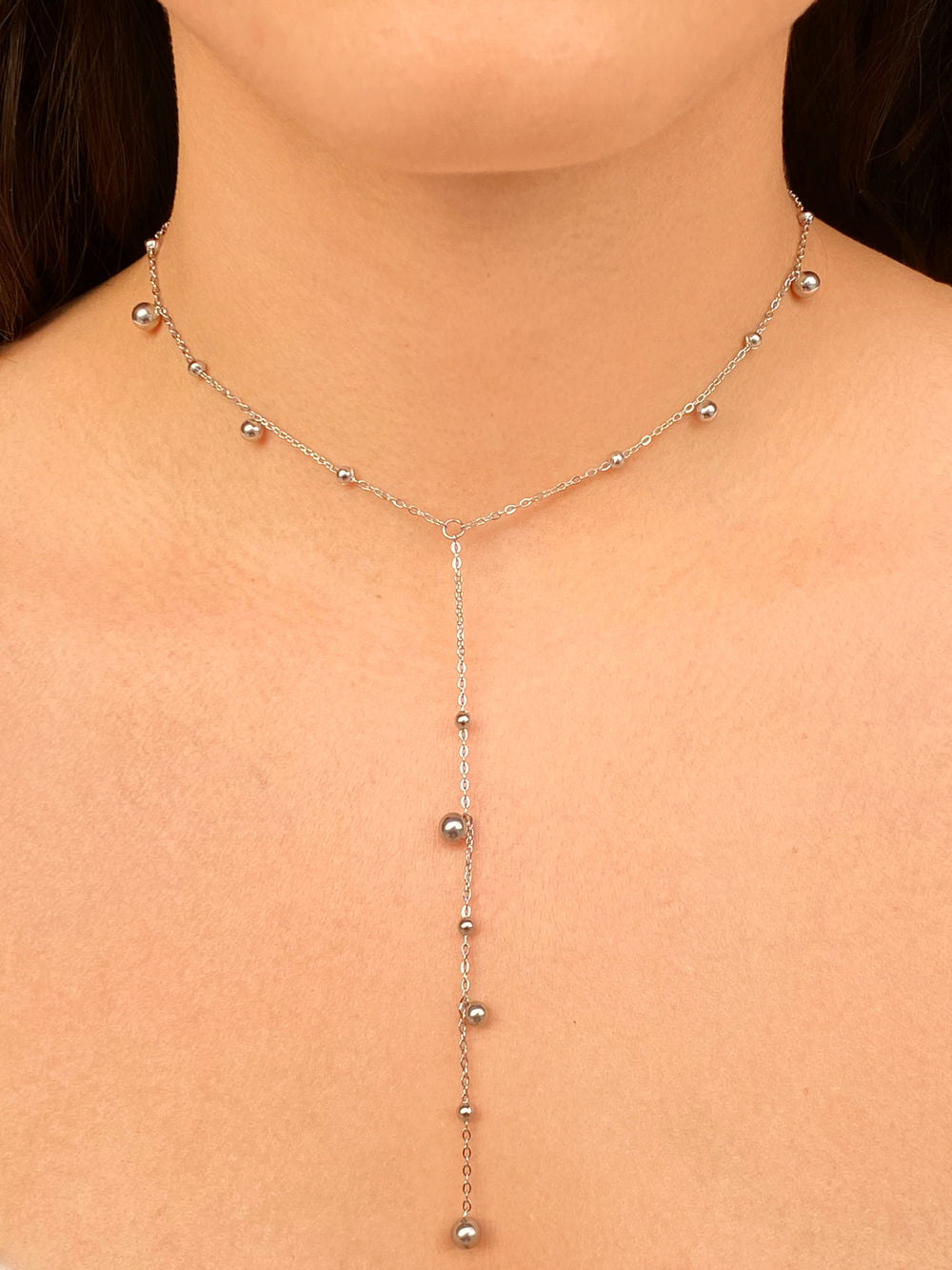 Collar Corbatin Con Bolitas