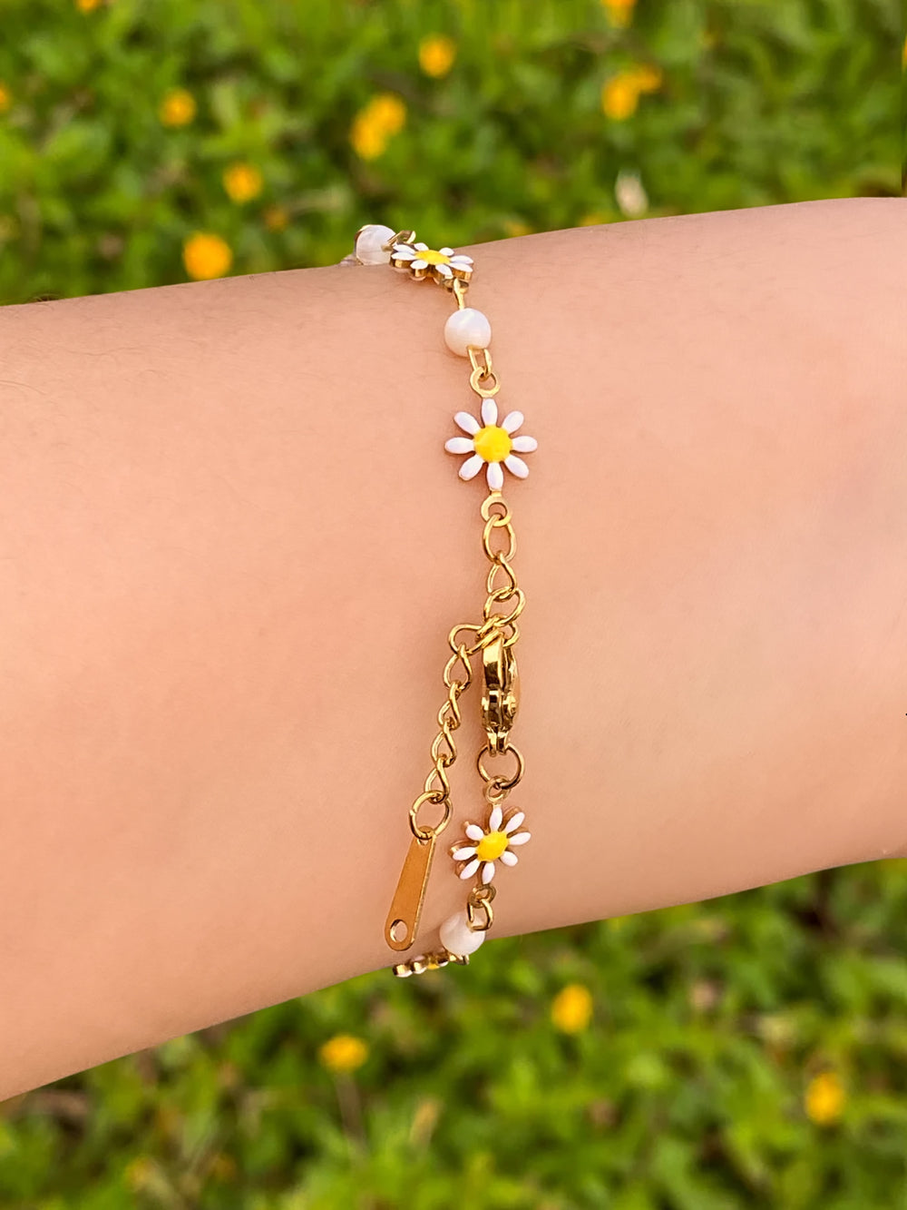 Pulsera Margaritas y Piedra
