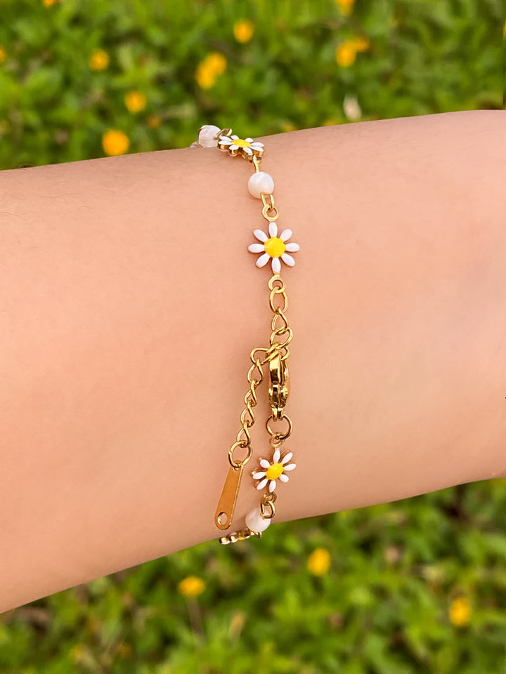 Pulsera Margaritas y Piedra