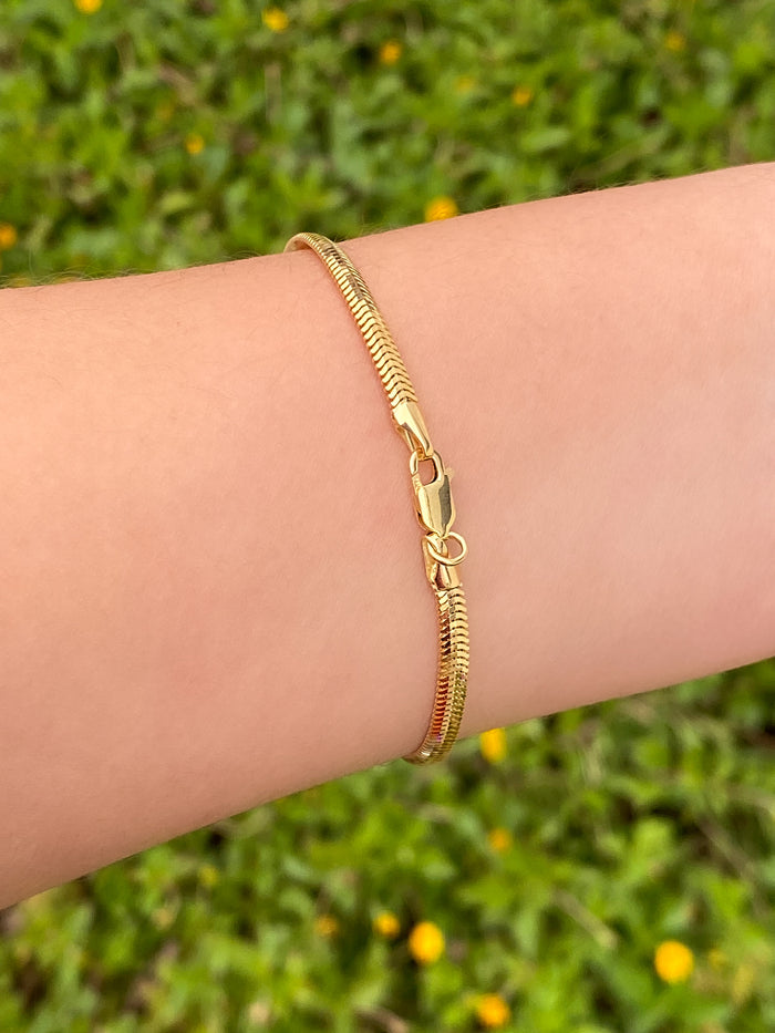 Pulsera Planchada 3.3 mm Oro 14k