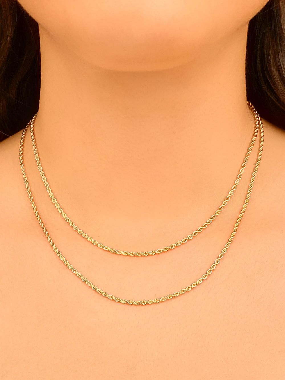 Collar Trenzado Dorado 2 mm